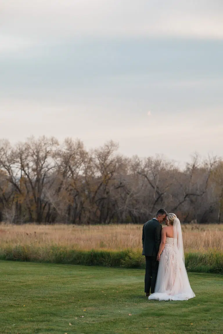 Wedding Vs Elopement - Couple Standing In Field. Photo By Charles Moll Photography